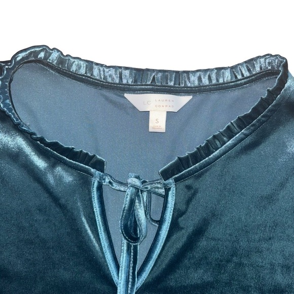 Lauren Conrad Velvet Y2K Babydoll Dress Emerald Green Bow Tie Front Women’s S - Picture 7 of 13